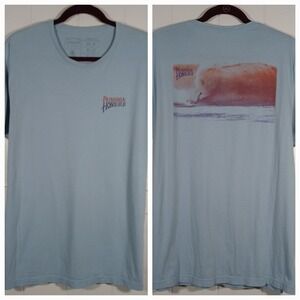 Patagonia Honolulu Surf Graphic T-Shirt Men's Large Blue Organic Cotton Slim Fit
